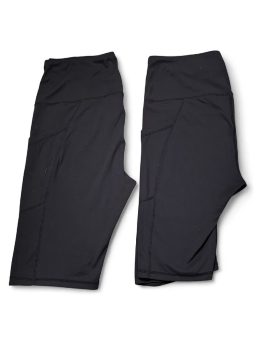 2 Pack Women’s Black Biker Shorts XL High Waist Stretchy Athletic Summer Bundle - Picture 8 of 8